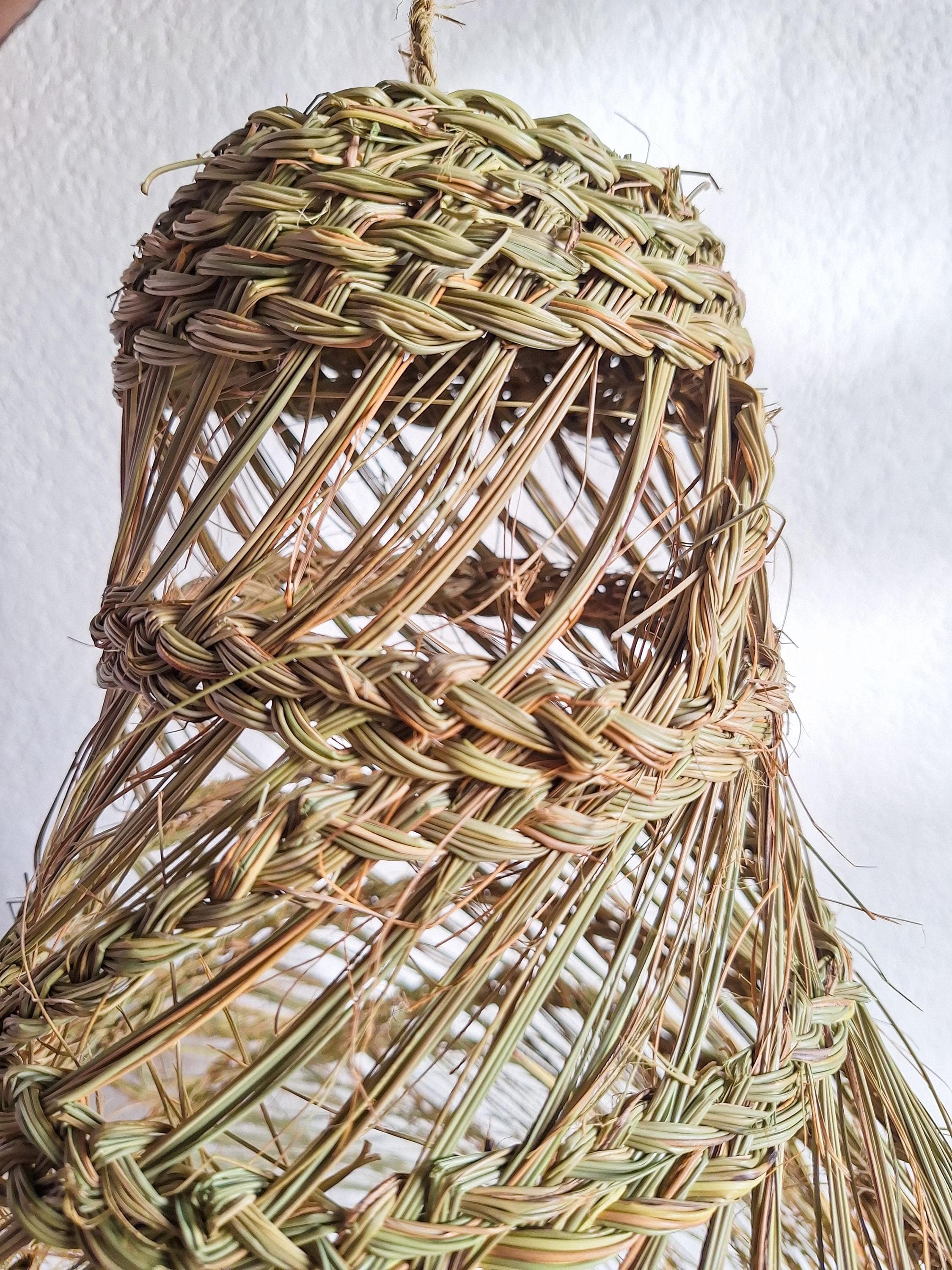 Suspension Luminaire Cône en Feuille de Palmier