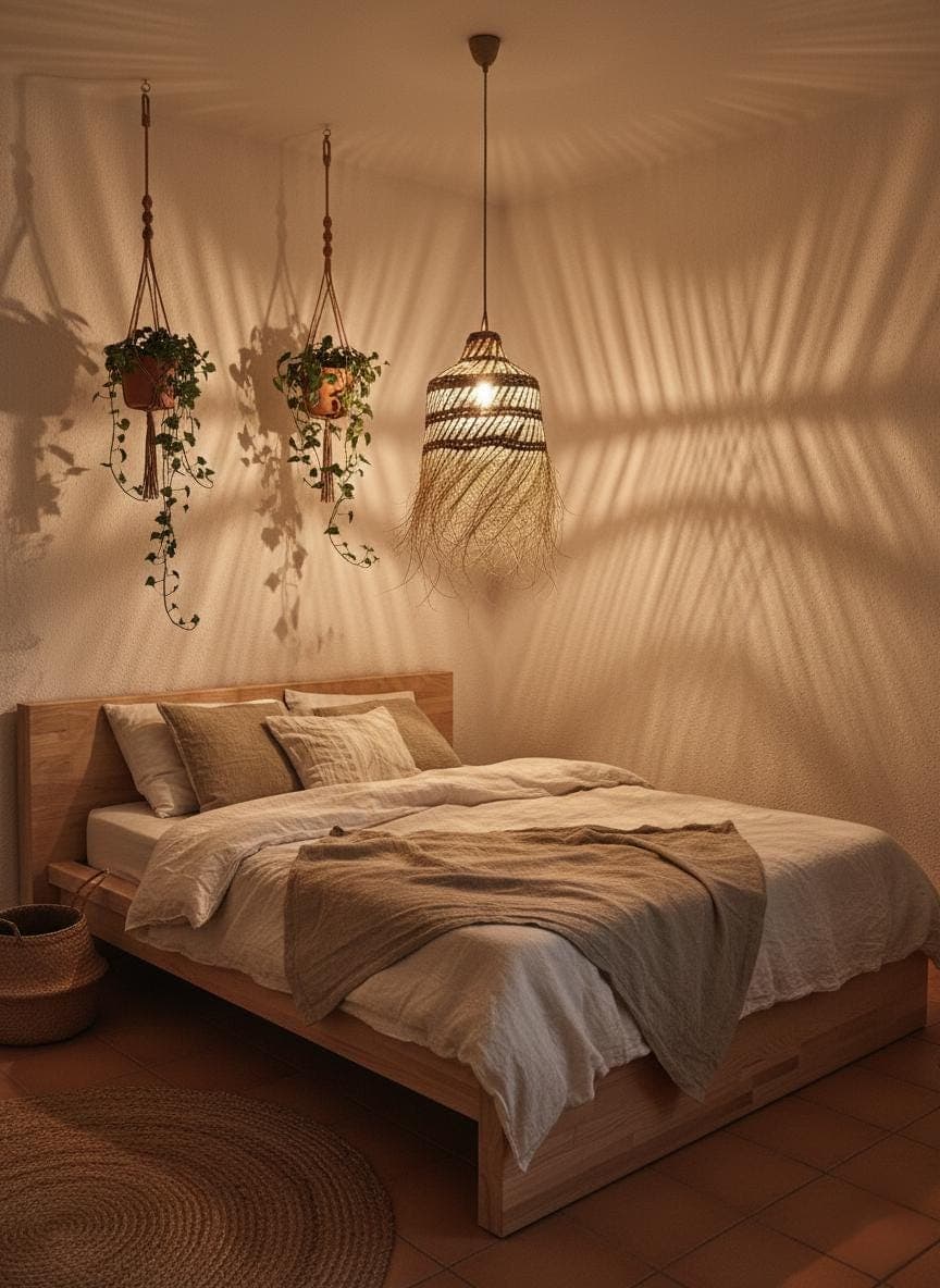 Handmade palm leaf pendant light – Hand-woven straw lampshade