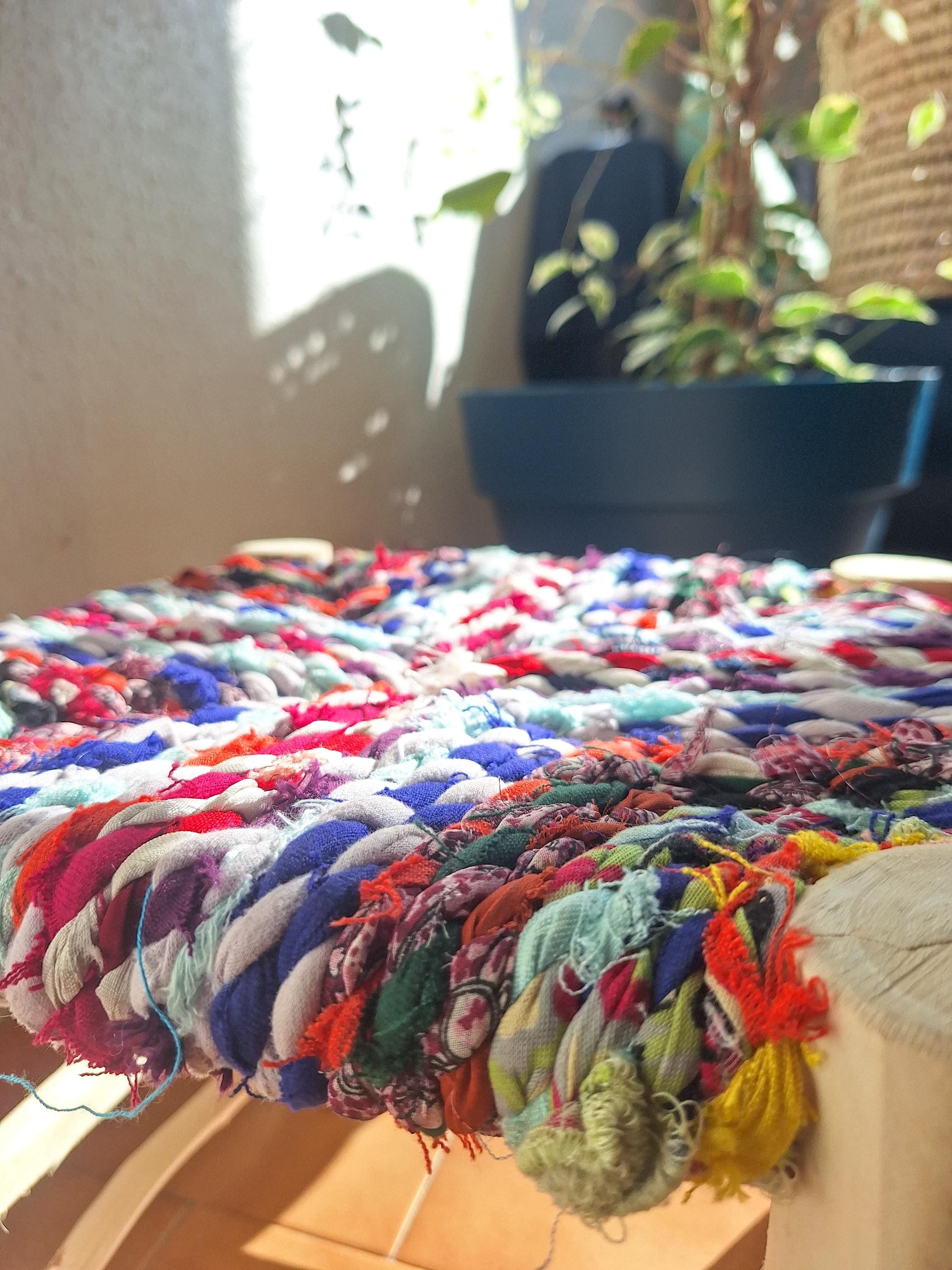 Moroccan Boucherouite Cord Stool