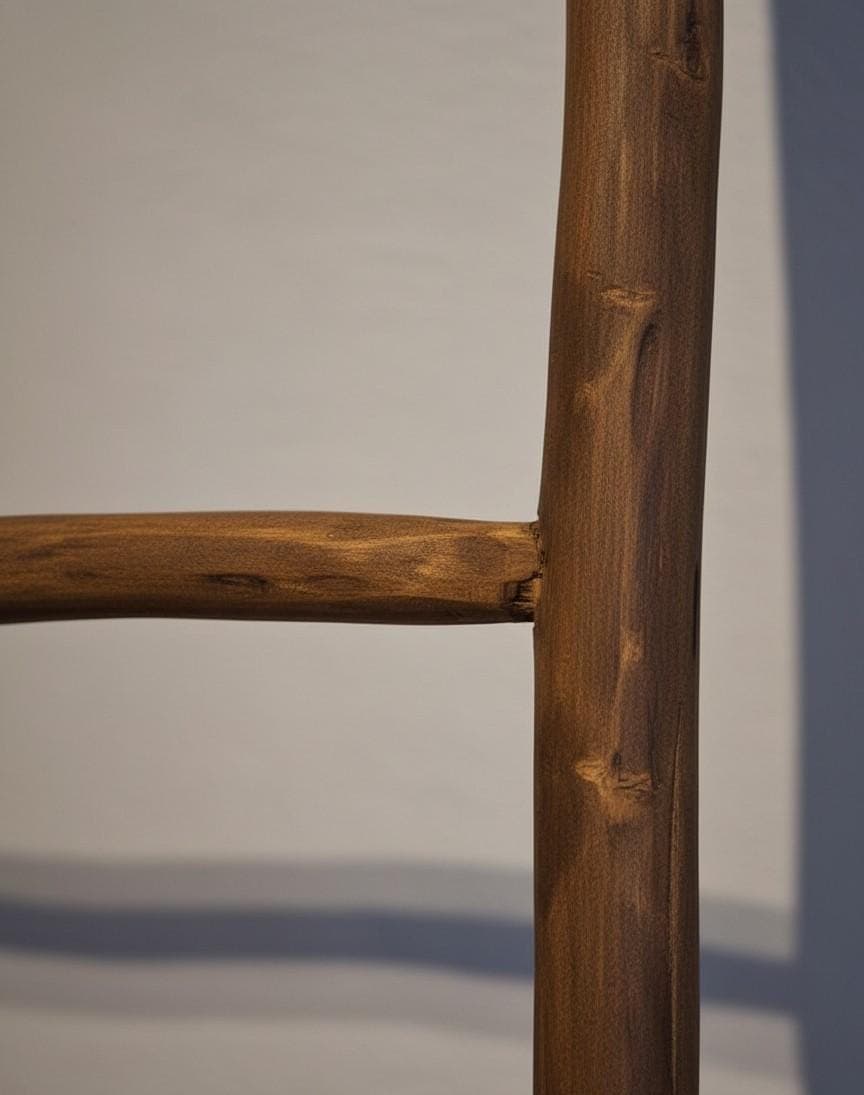 Échelle Décorative en Bois Brut - Porte-Serviettes Bohème