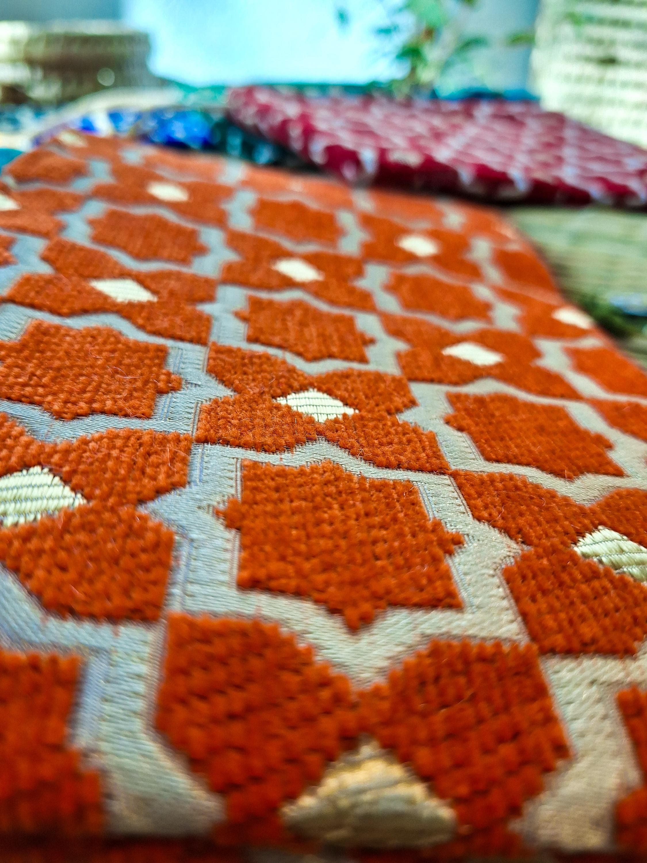 Pochette Zippée Velours Brocard Marocain - Trousse Maquillage Artisanale - Sac à Main Ethnique Fait Main - 10 teintes raffinées