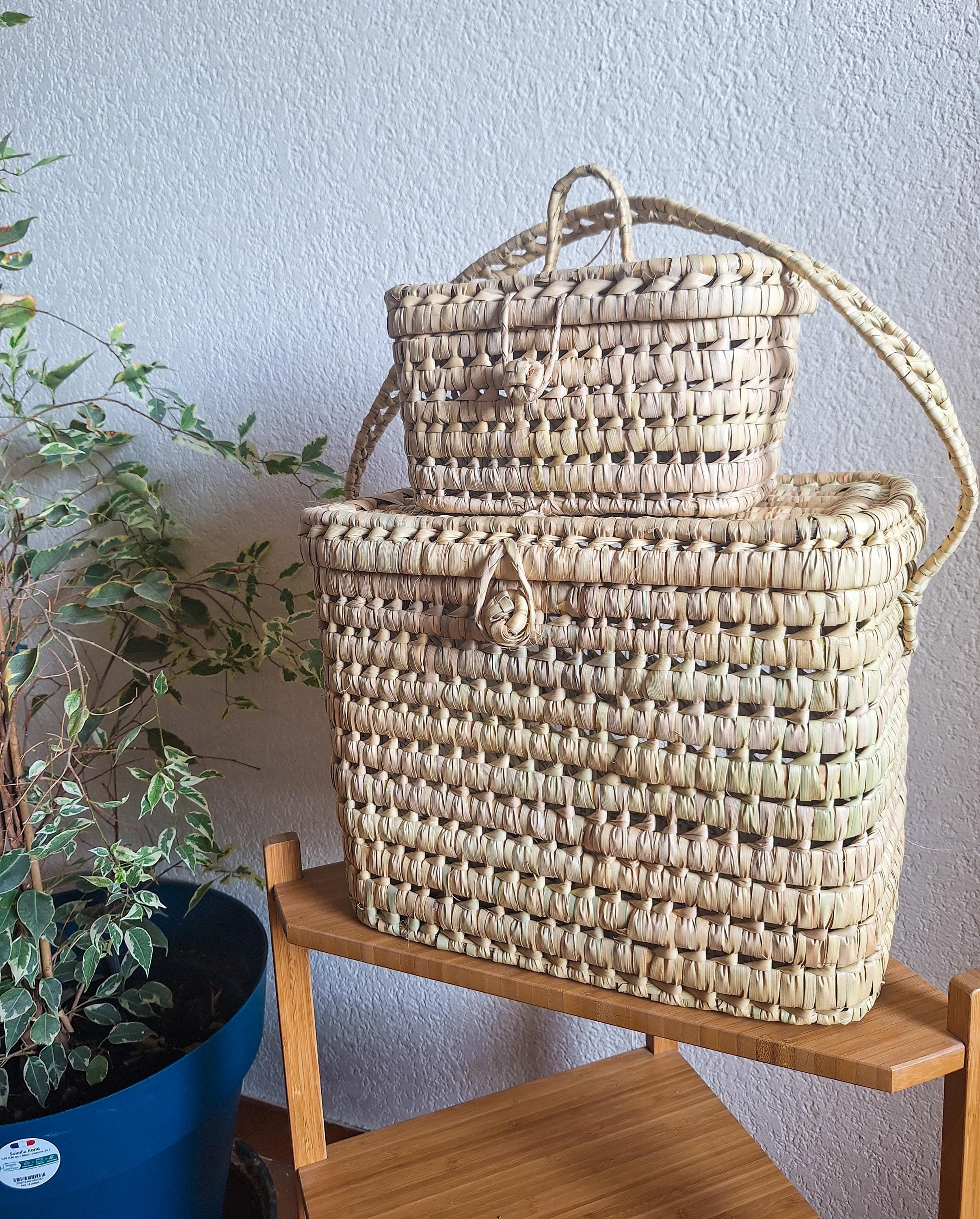 Malle de rangement artisanal en osier