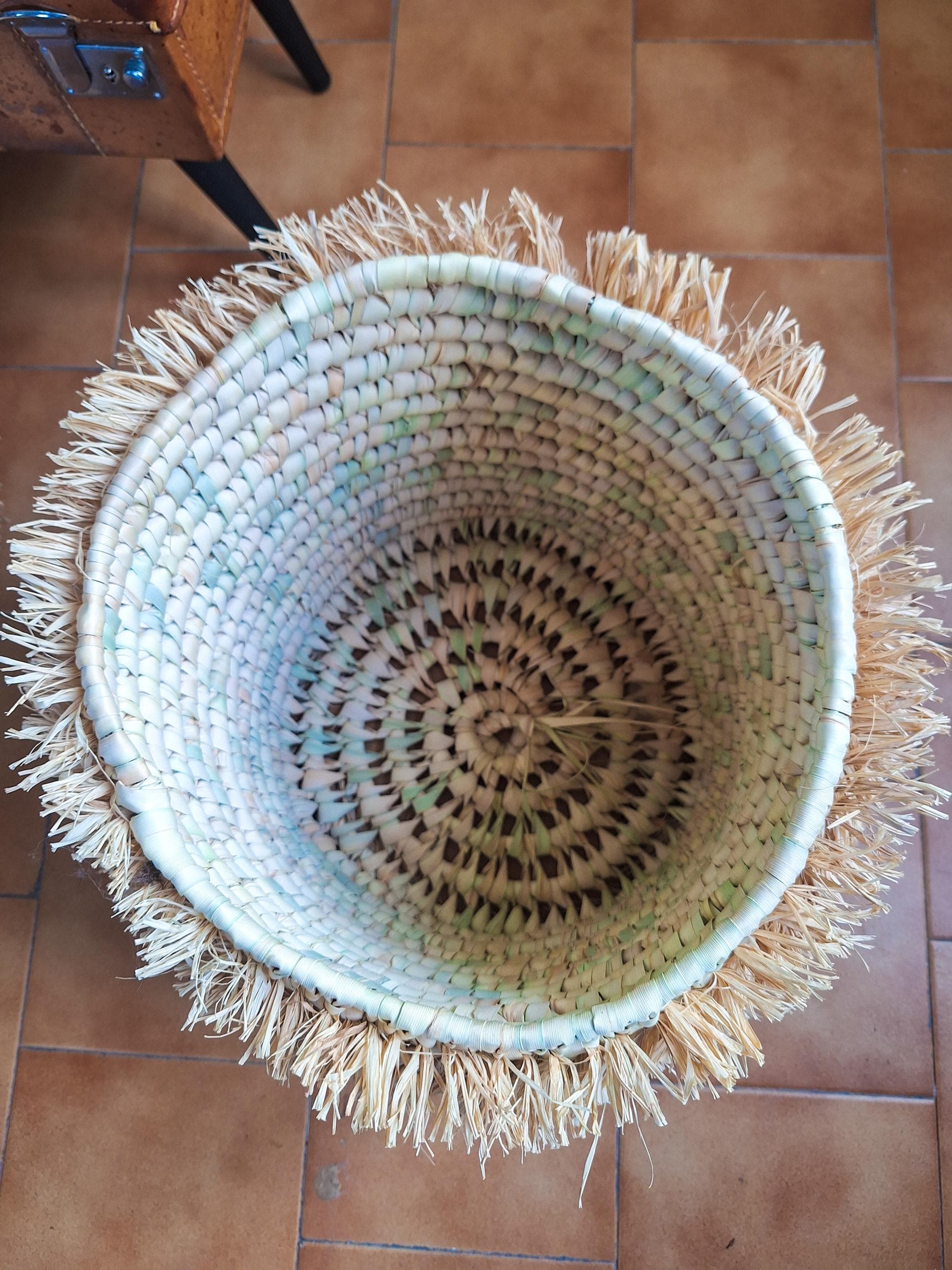 Lot de 3 paniers en osier naturel