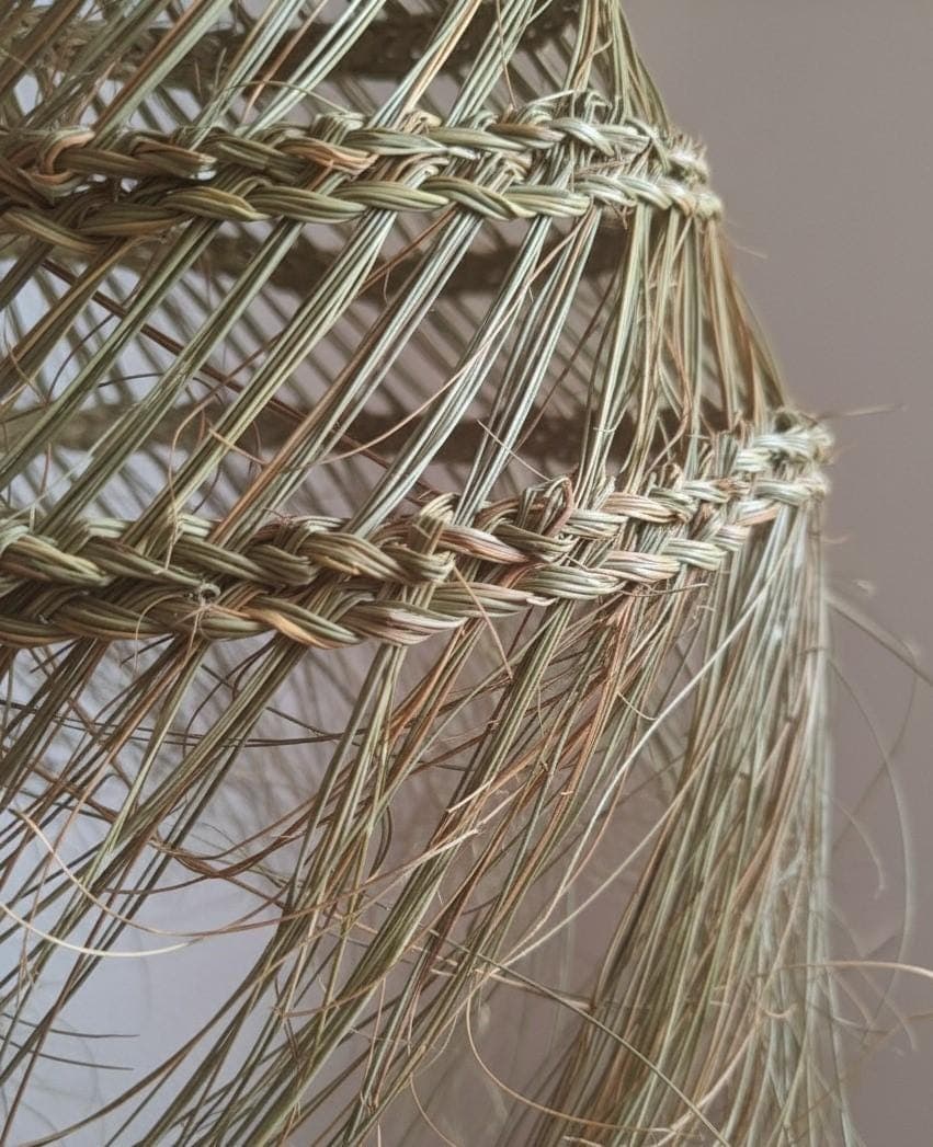 Suspension Luminaire Cône en Feuille de Palmier - Abat-jour Bohème Naturel Fait Main