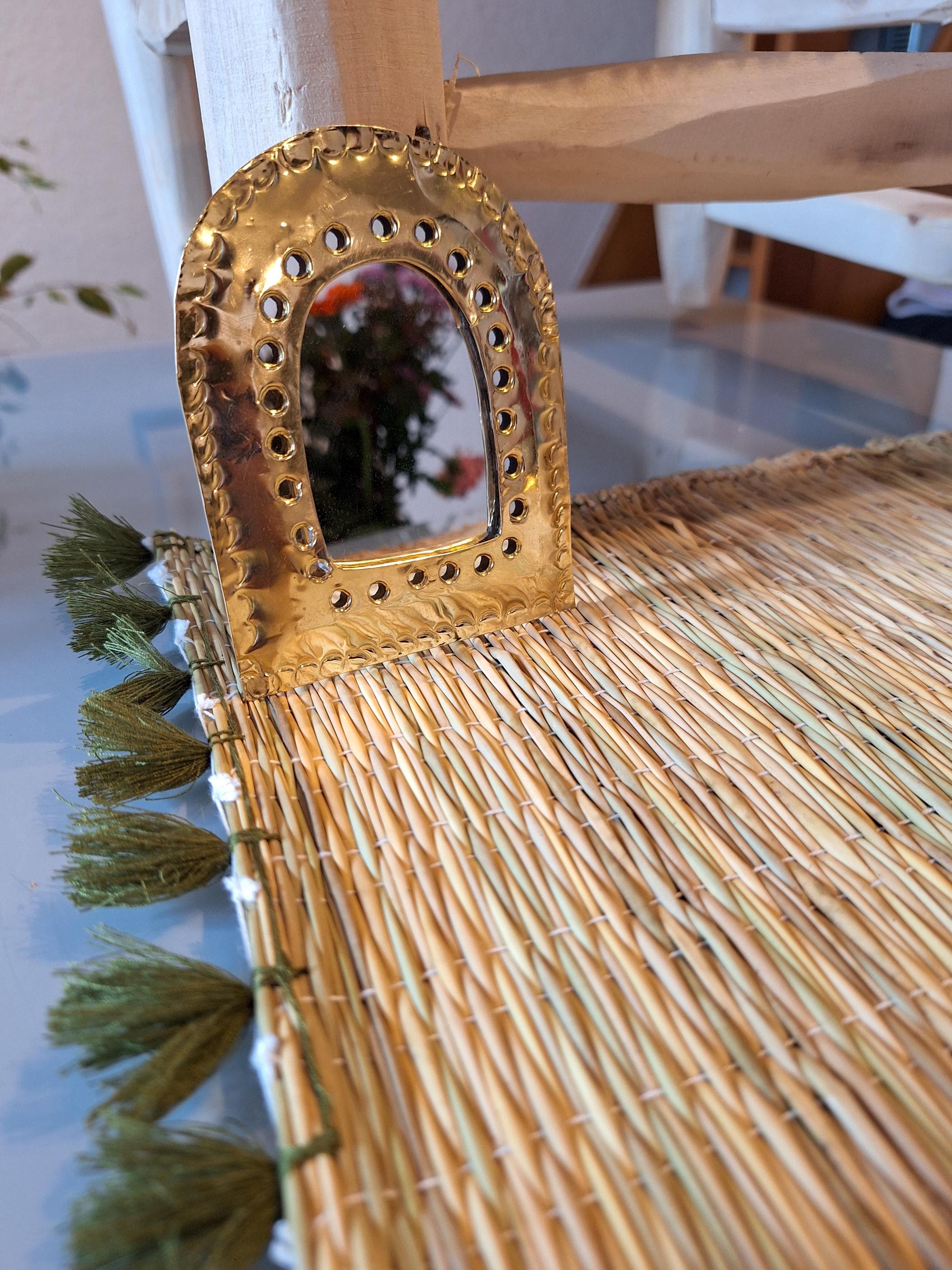 Lot de petits miroirs artisanaux marocains dorés