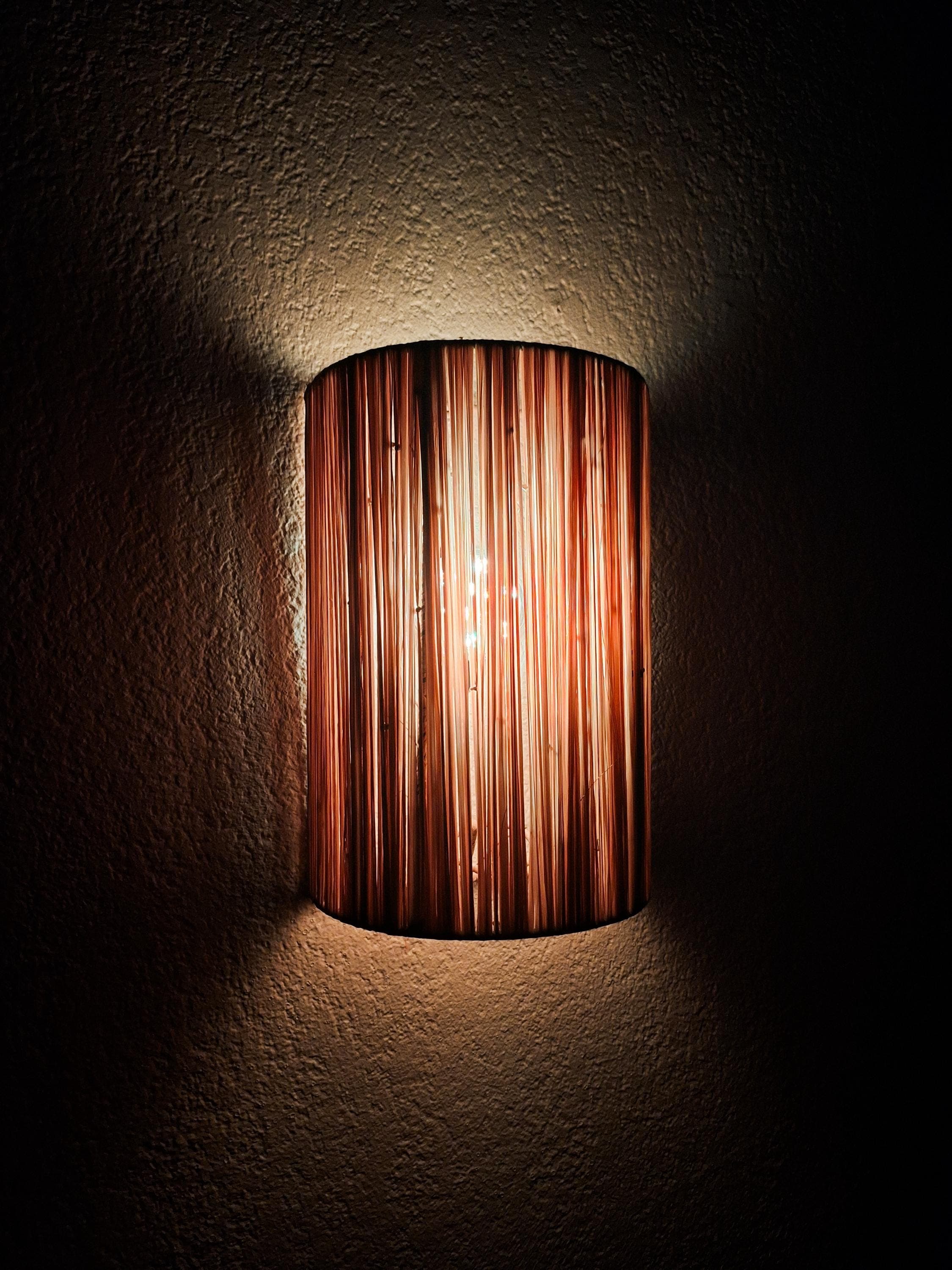 Handmade Raffia Wall Sconce