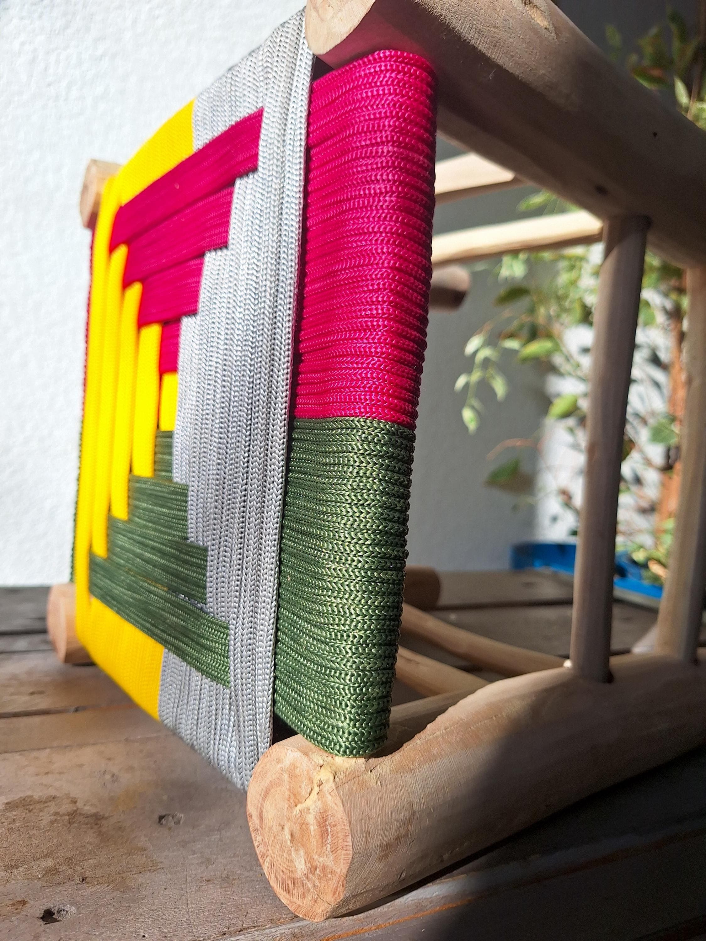 Tabouret Bohème Multicouleurs en Bois de Citronnier