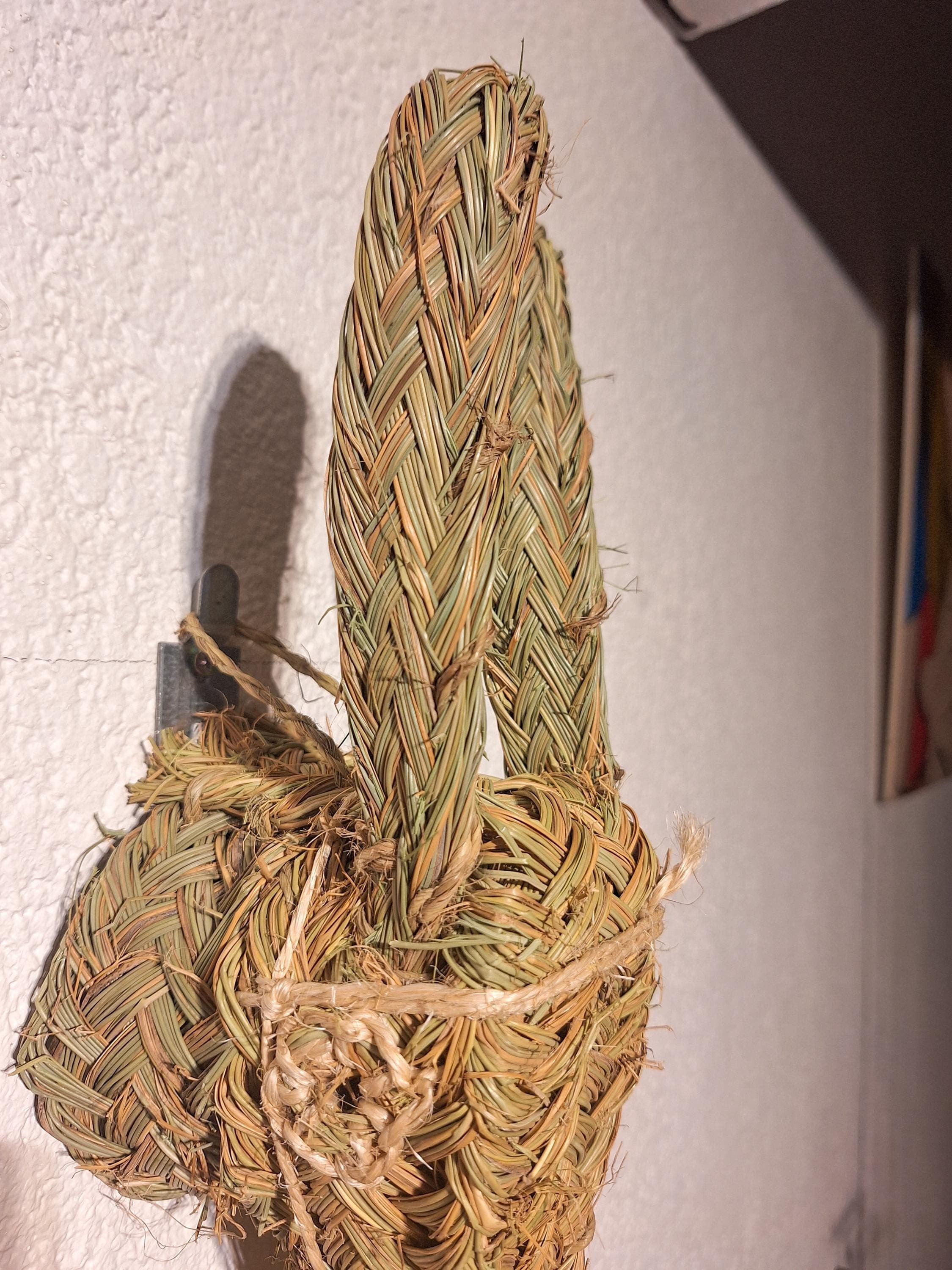 Trophée Mural Tête d'Âne en Paille Tressée