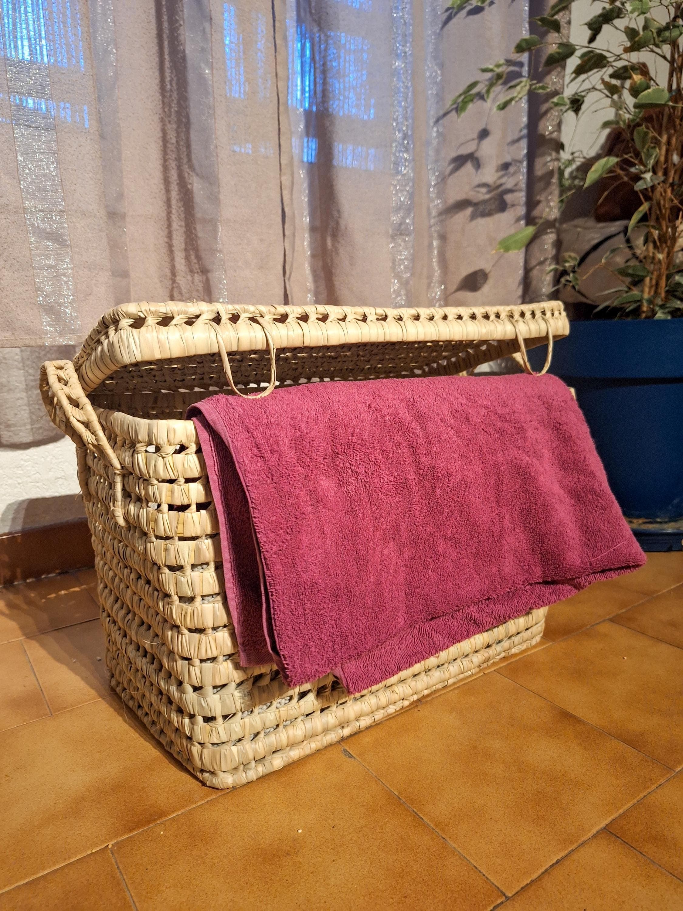 Malle de rangement artisanal en osier – Panier déco bohème en fibres naturelles