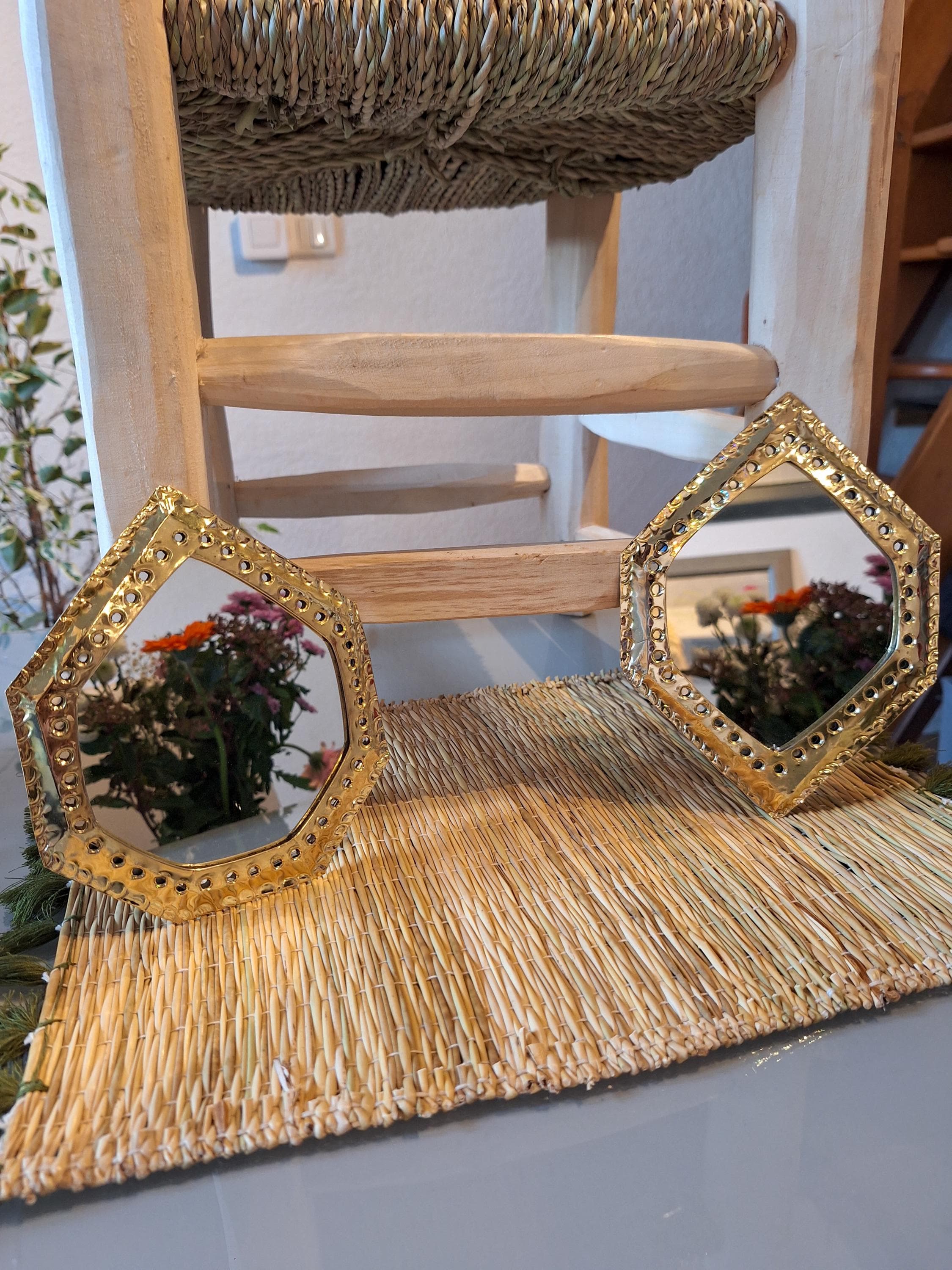 Lot de miroirs artisanaux marocains dorés