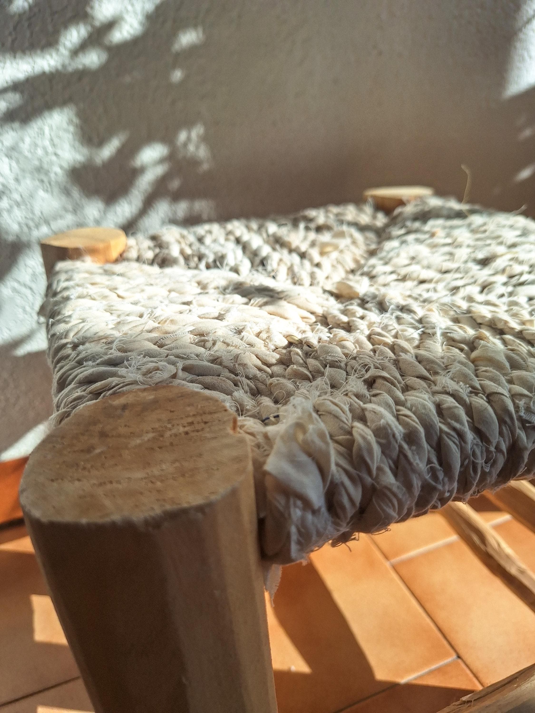 Moroccan Boucherouite Cord Stool