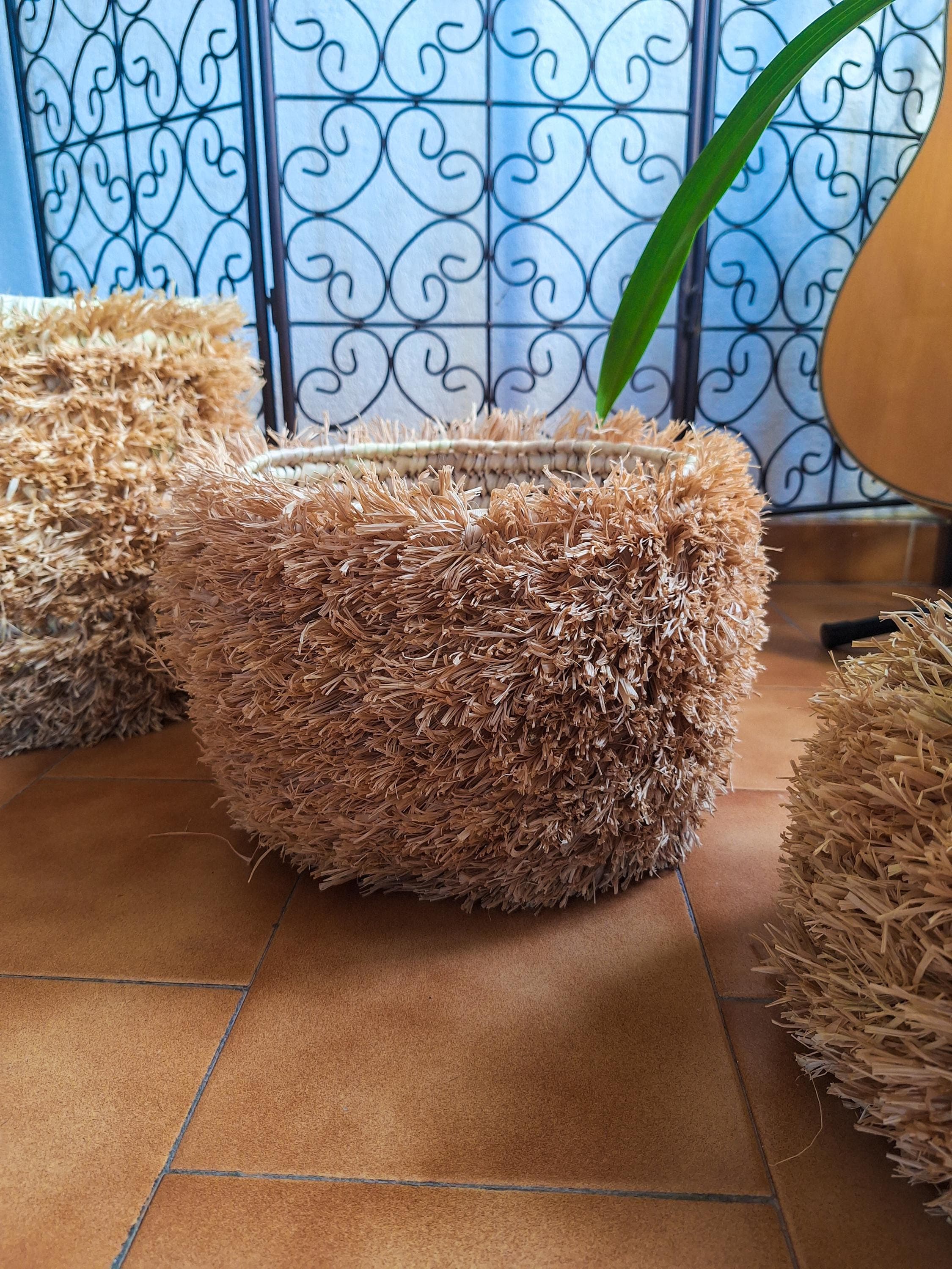 Lot de 3 paniers en osier naturel