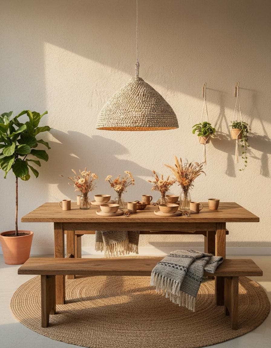 Suspension Demi-Boule Feuille de Palmier - Luminaire Naturel Bohème - Abat-jour Artisanal Osier Fait Main