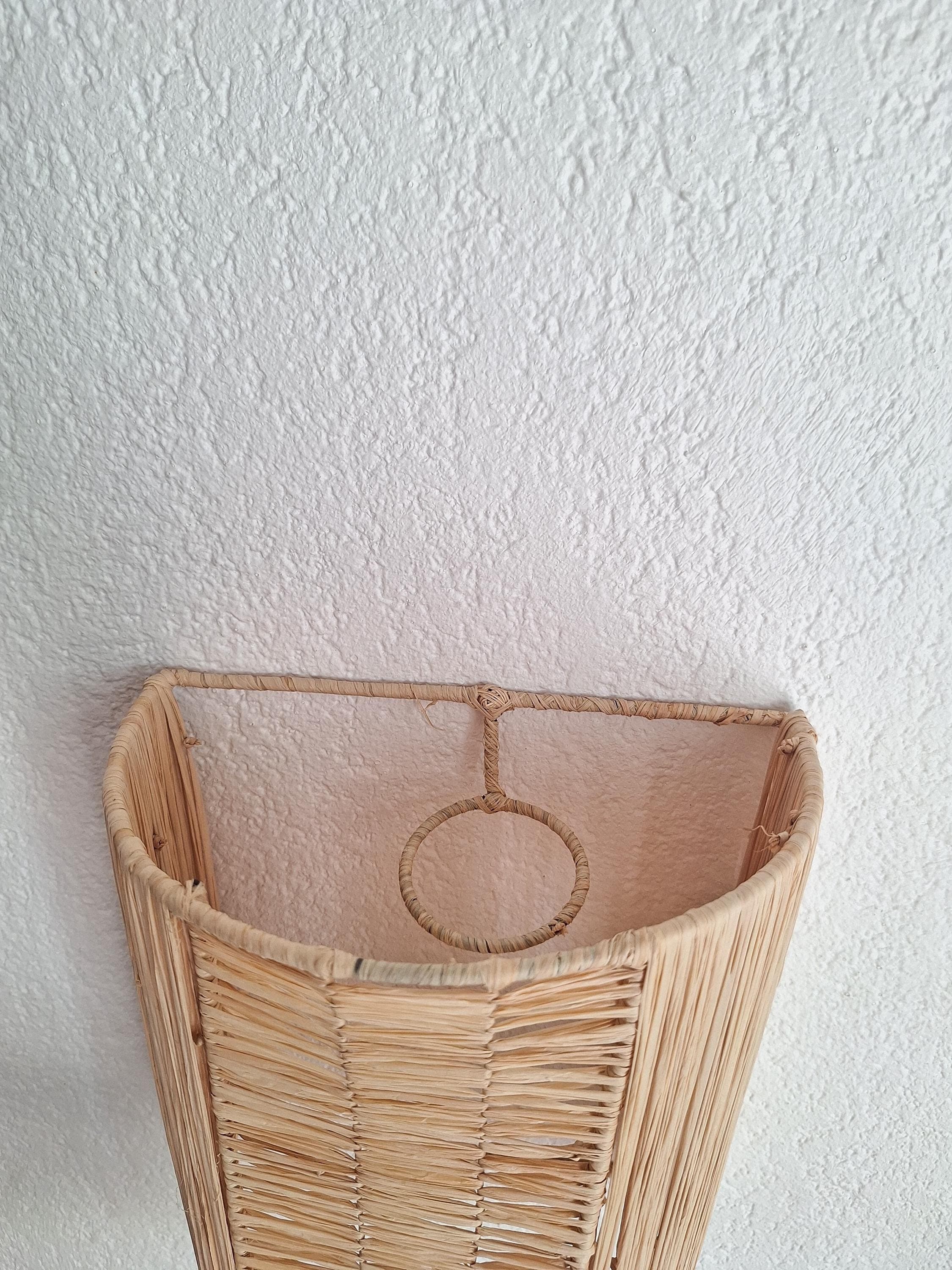Applique murale en raphia naturel faite main
