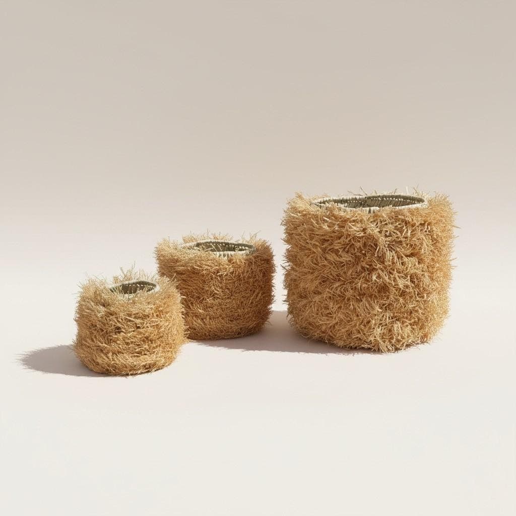 Lot de 3 paniers en osier naturel – Rangement décoratif artisanal – Paniers faits main