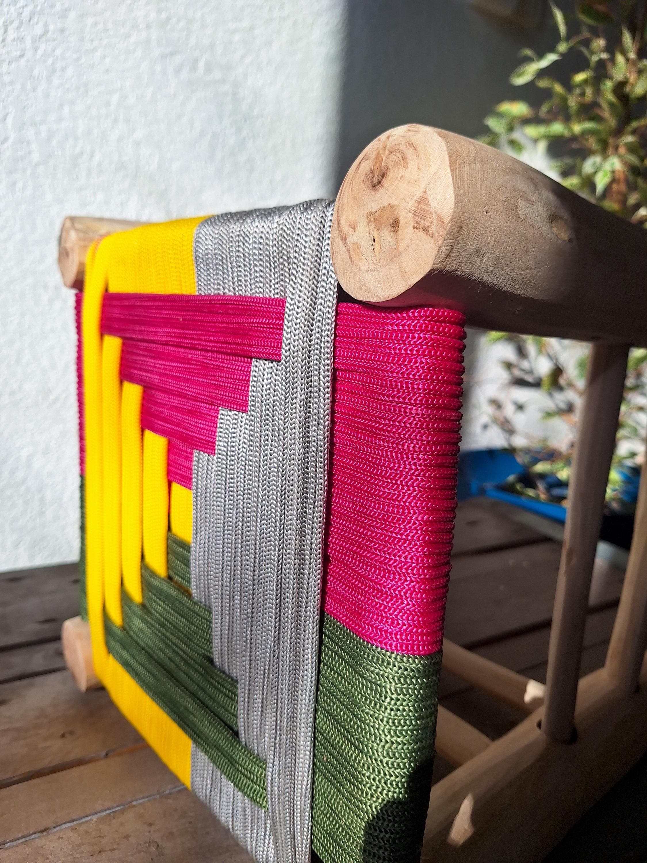 Tabouret Bohème Multicouleurs en Bois de Citronnier