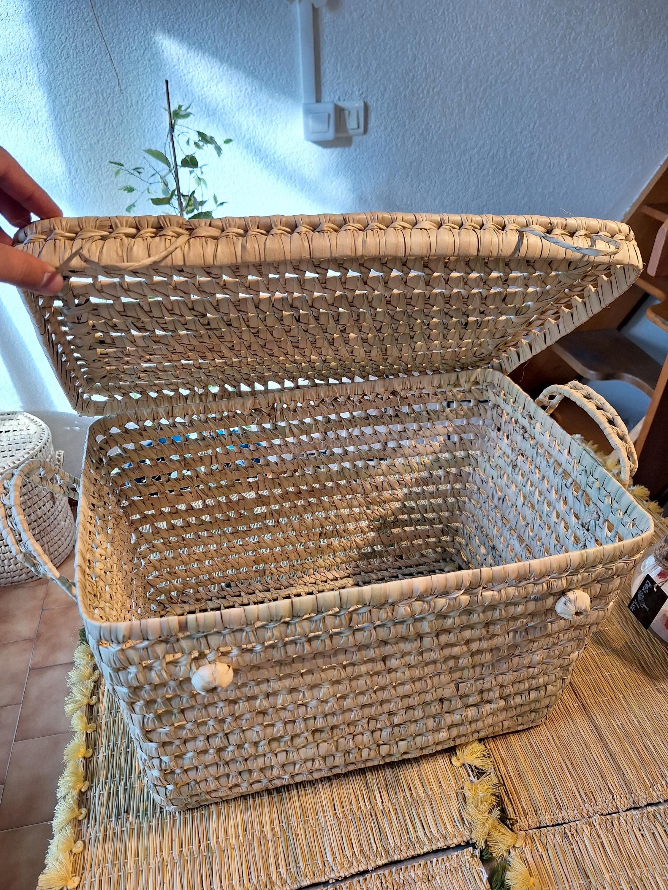 Panier et coffre à jouets en osier