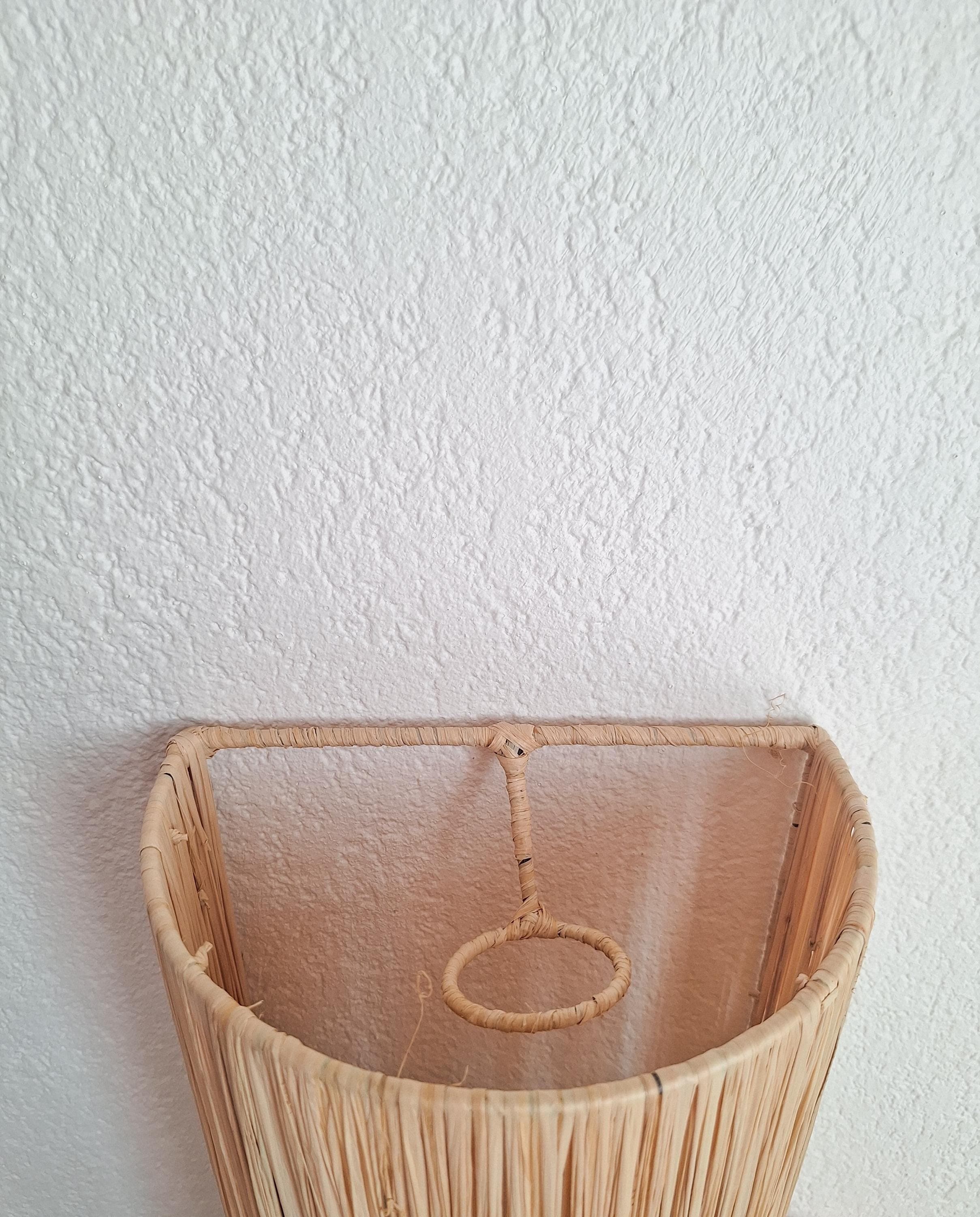 Handmade Raffia Wall Sconce
