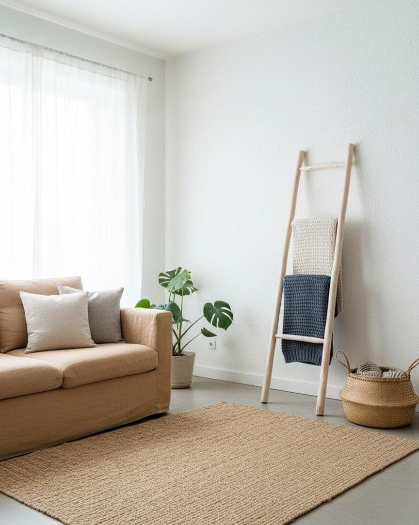 Échelle décorative en bois naturel