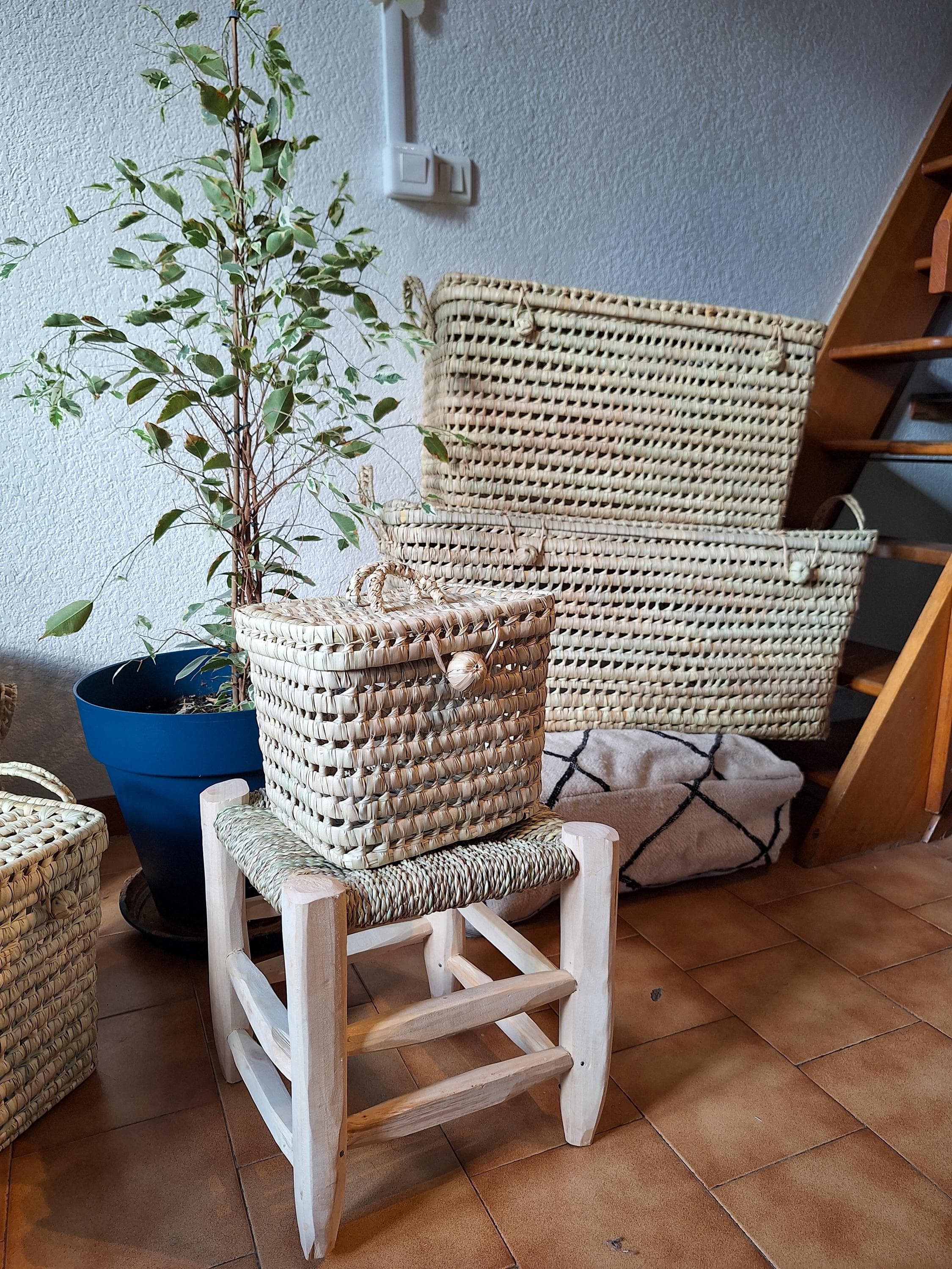 Malles de rangement en osier