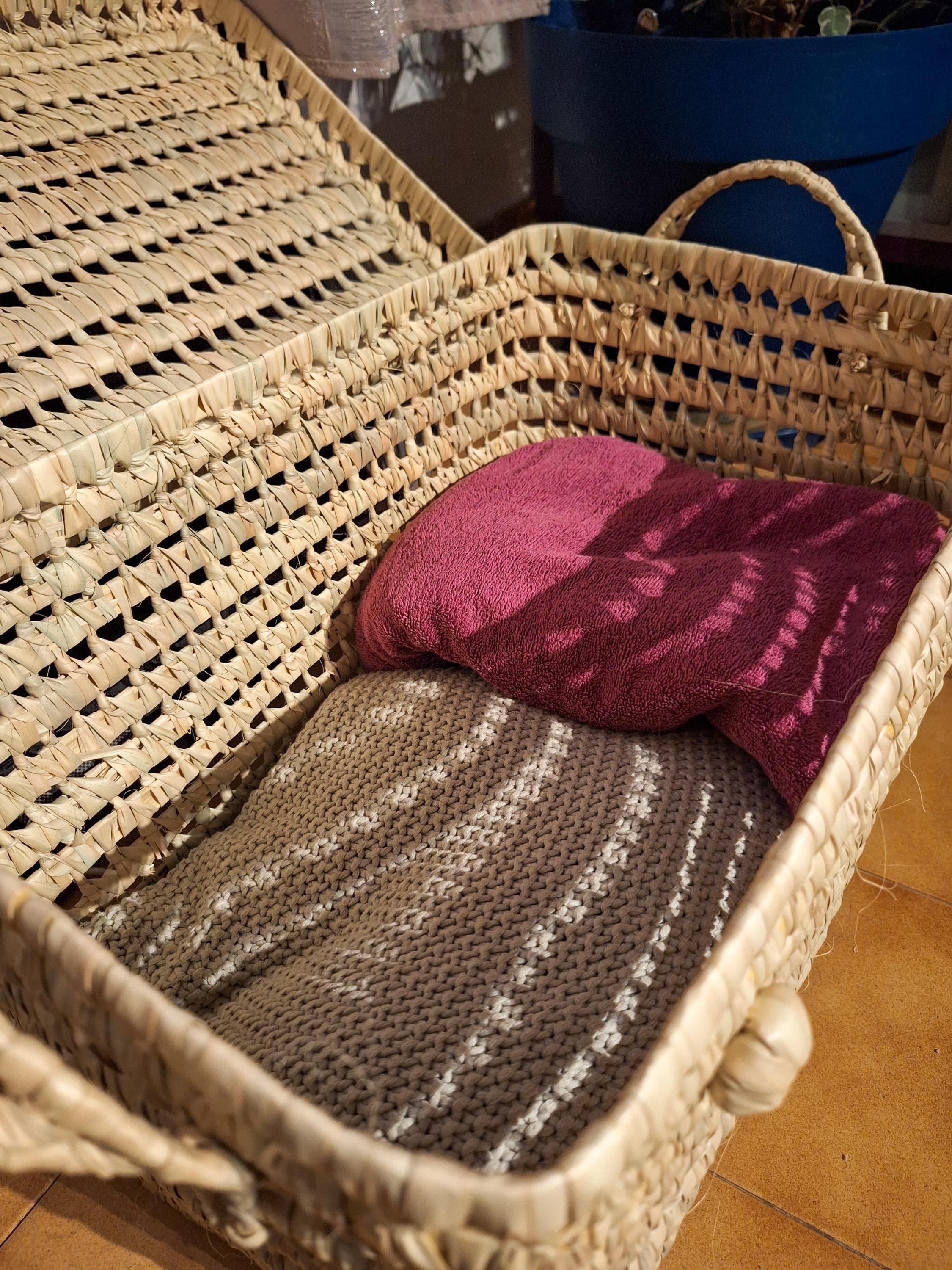 Malle de rangement artisanal en osier – Panier déco bohème en fibres naturelles