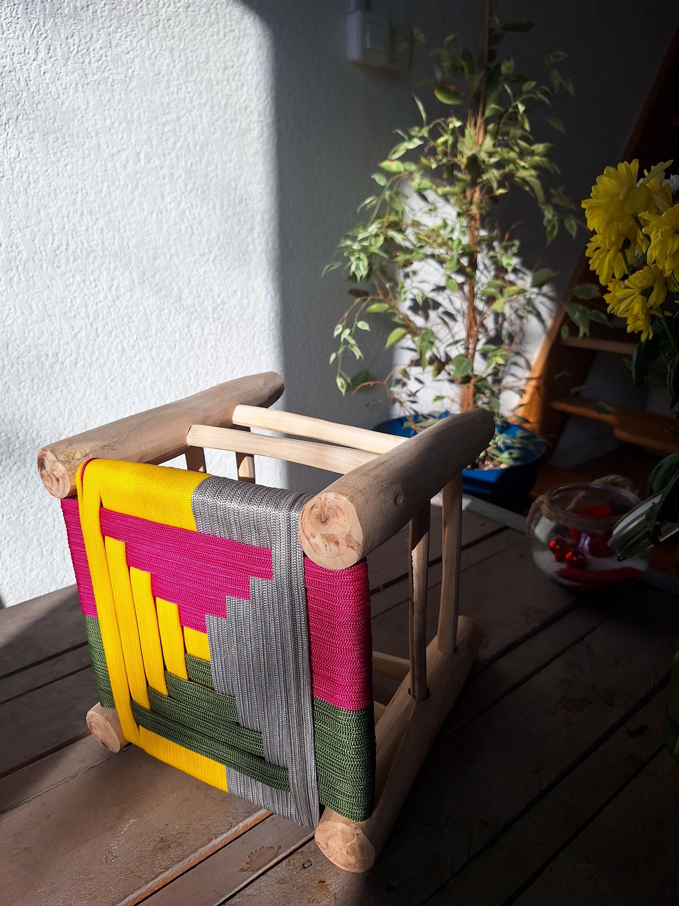 Tabouret Bohème Multicouleurs en Bois de Citronnier