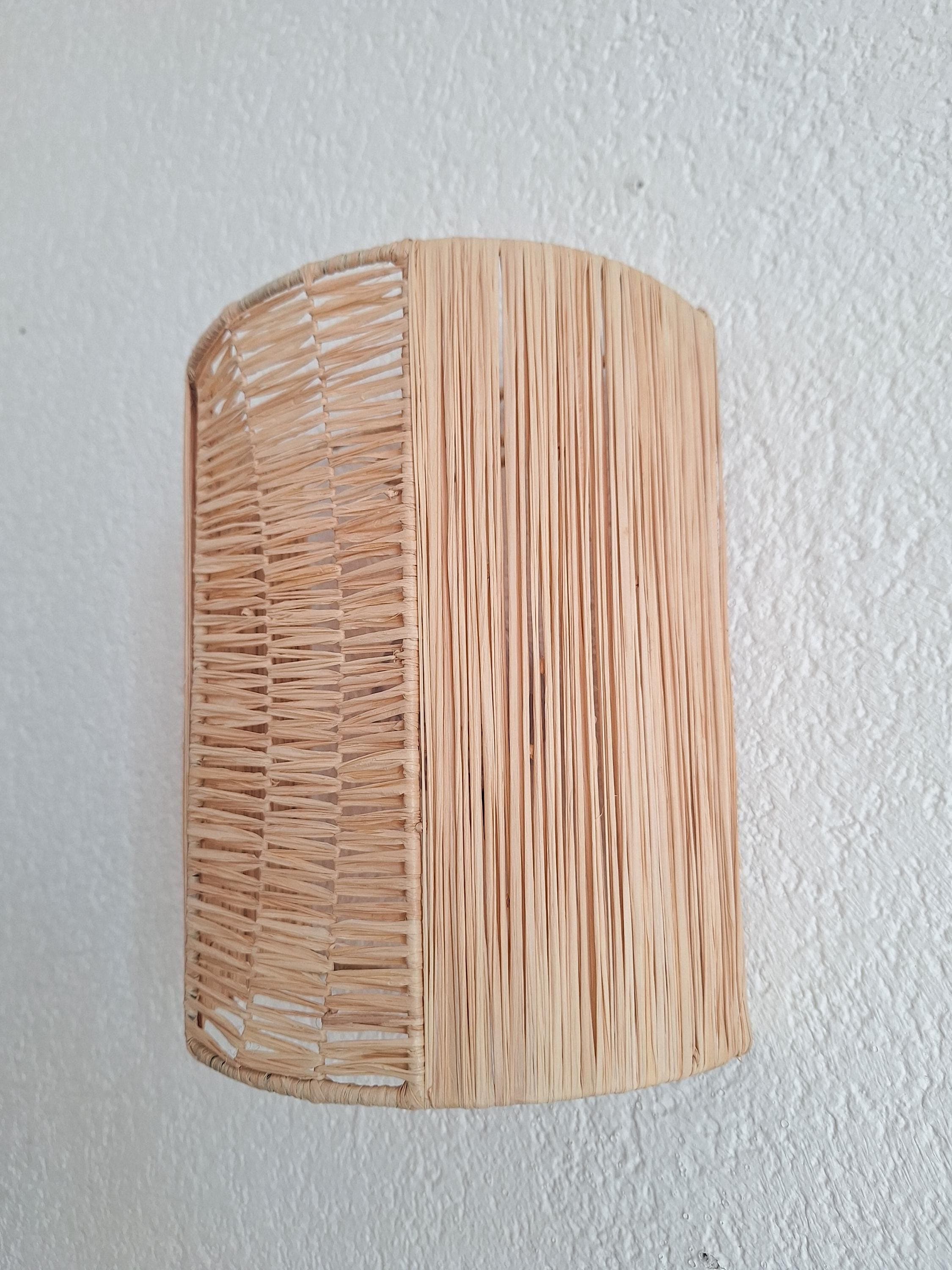 Applique murale en raphia naturel faite main