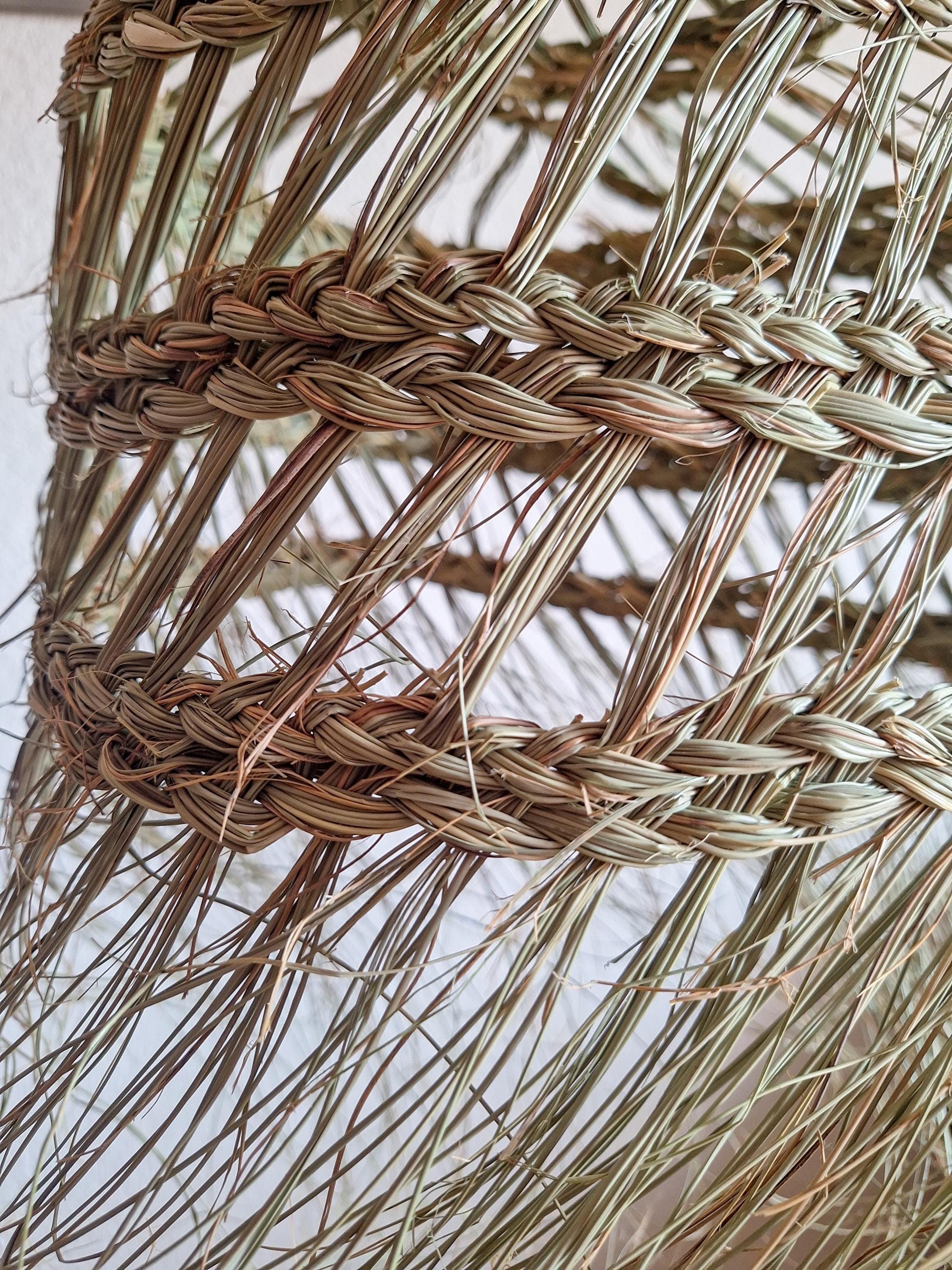 Handmade palm leaf pendant light