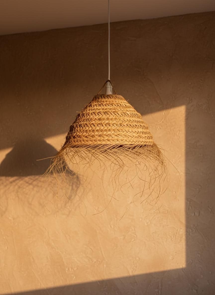 Suspension boule en paille tressée – Abat-jour bohème pour une ambiance naturelle et chaleureuse
