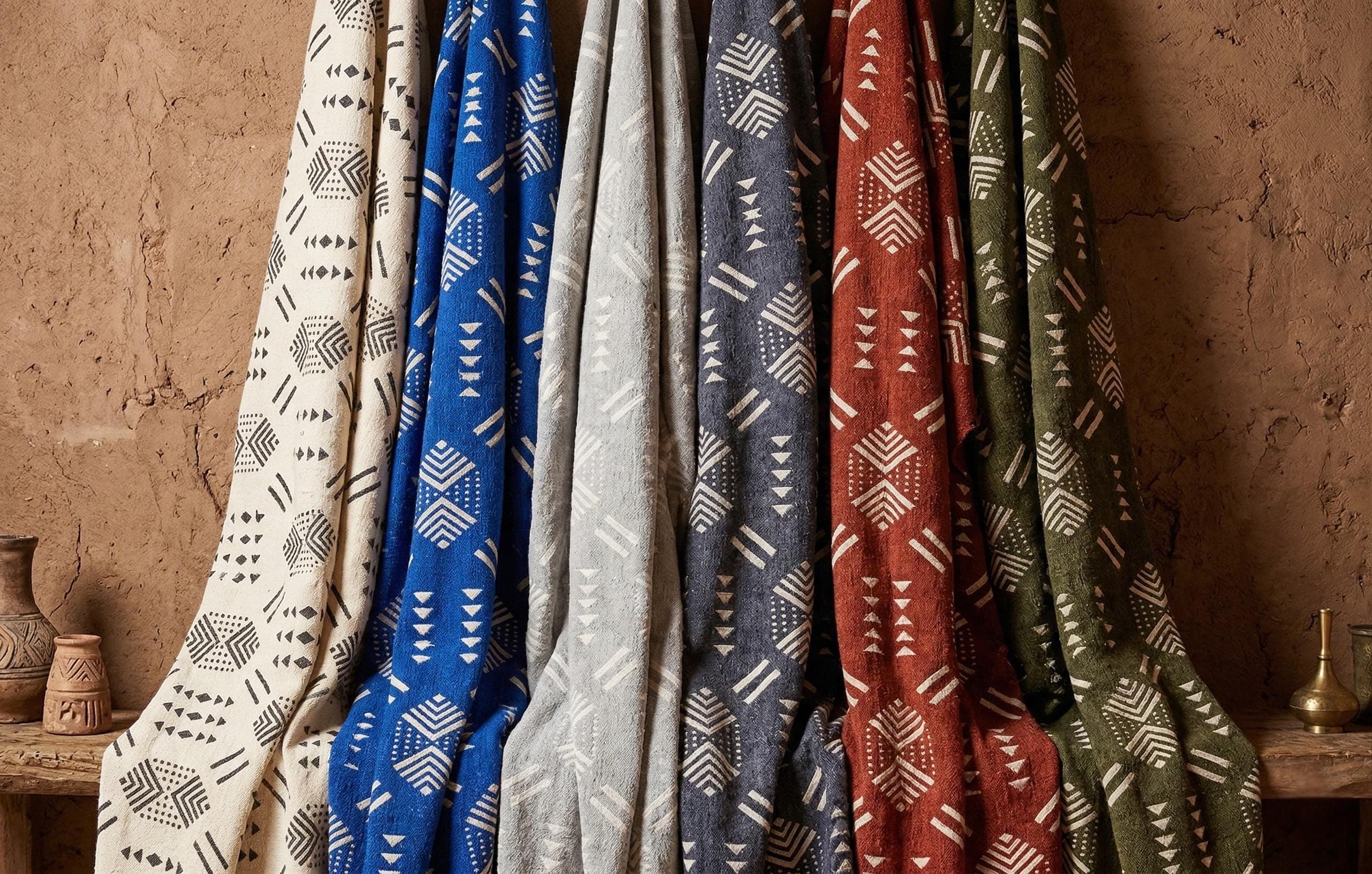 Berber Pattern Fabric – Moroccan Upholstery Textile – Thick Woven Fabric by the Yard – 6 Colors Available – Width 1,45 m