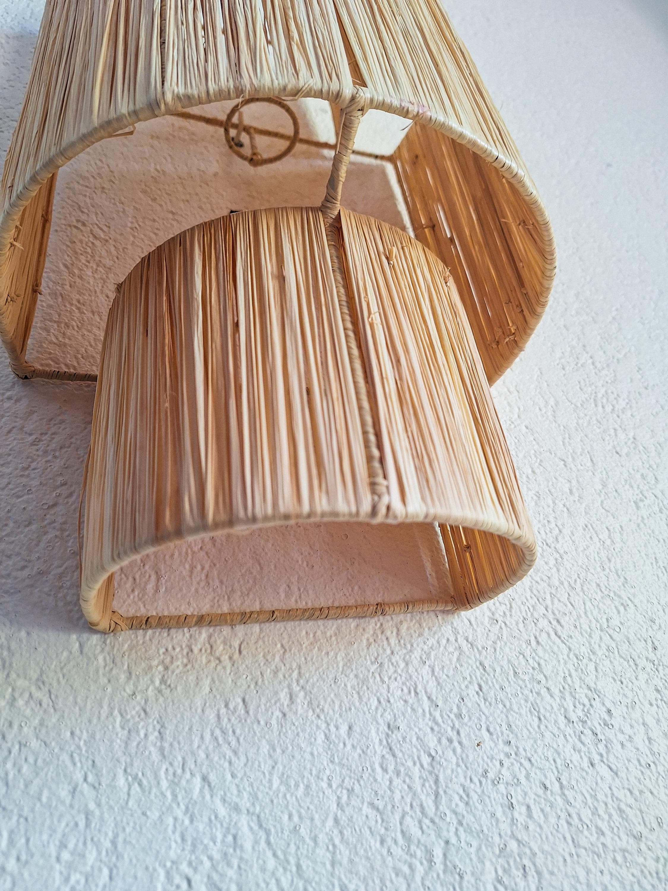 Applique Murale Raphia Fait Main